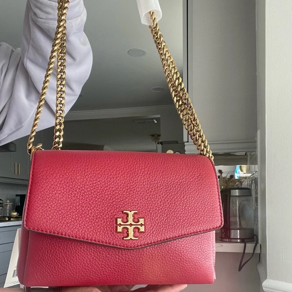 Tory Burch Kira Chain Crossbody Shoulder Pebble Leather Bag